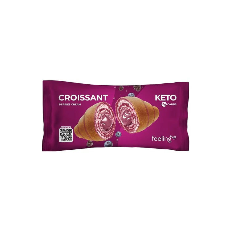 Croissant variegato ripieno di crema ai frutti di bosco