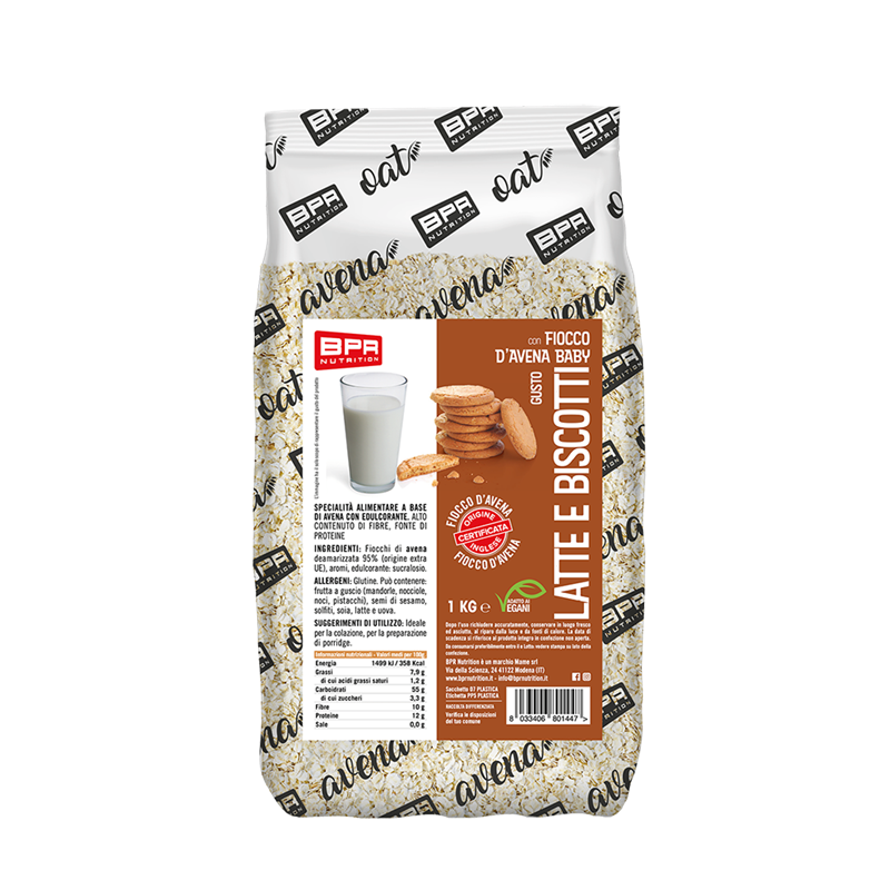 PORRIDGE OAT FLAKES LATTE E BISCOTTI 1 KG