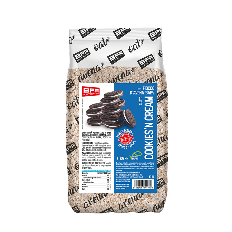 PORRIDGE OAT FLAKES COOKIES’N CREAM 1 KG