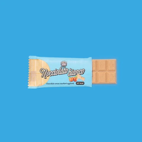 Tavolette nocciolato bianco senza zuccheri aggiunti